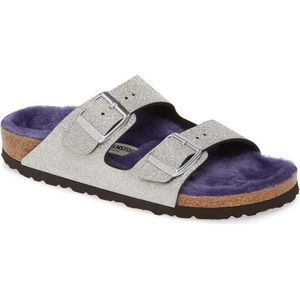 BIRKENSTOCK Arizona Glitter Dust Silver Purple Slide Slippers